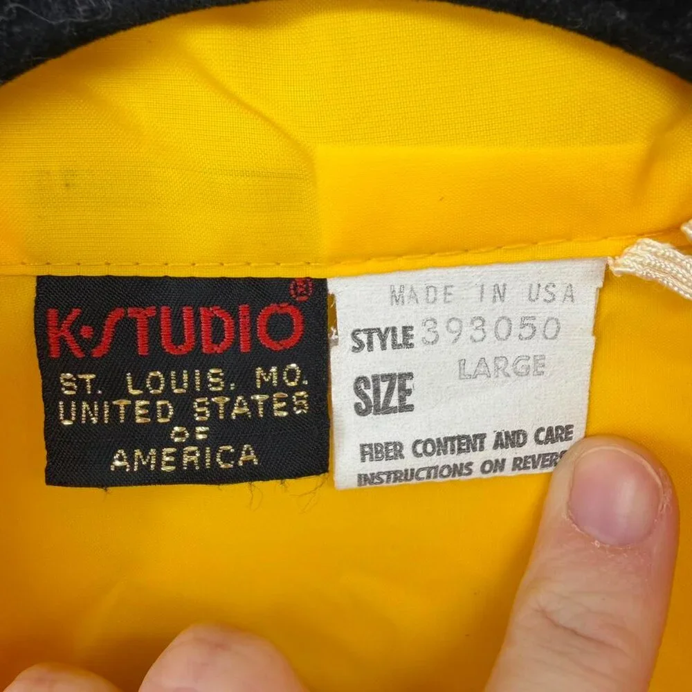 Vintage K Studio Yellow Windbreaker Big Piney River Trail Ride USA - Picture 3 of 5